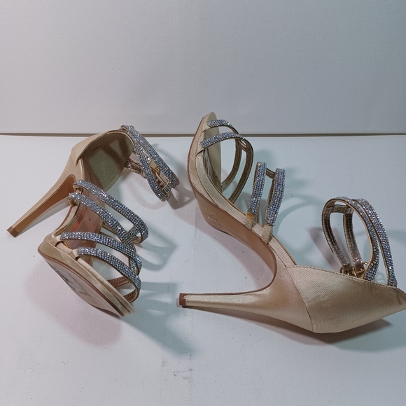 CAMILLE La Vie, Gold Strappy Heels Sandal, Size 8.5 - Picture 12 of 16